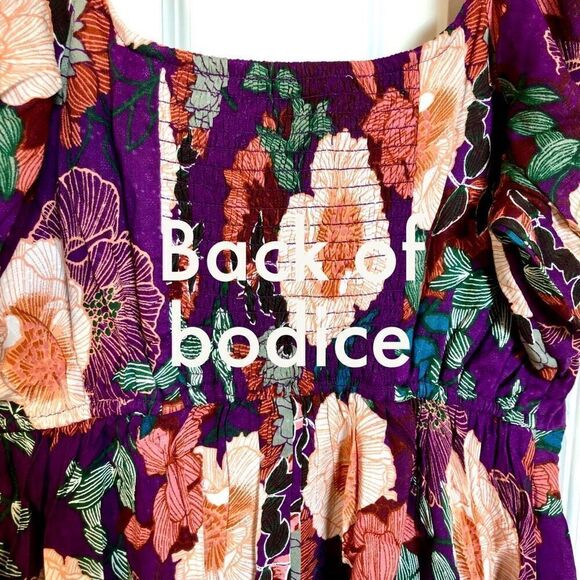 BOG - 🎉HPx2 🎉 BAND OF THE FREE - NWT Aimee Purple/Cream Floral Puff-Sleeve Mini - Picture 14 of 16